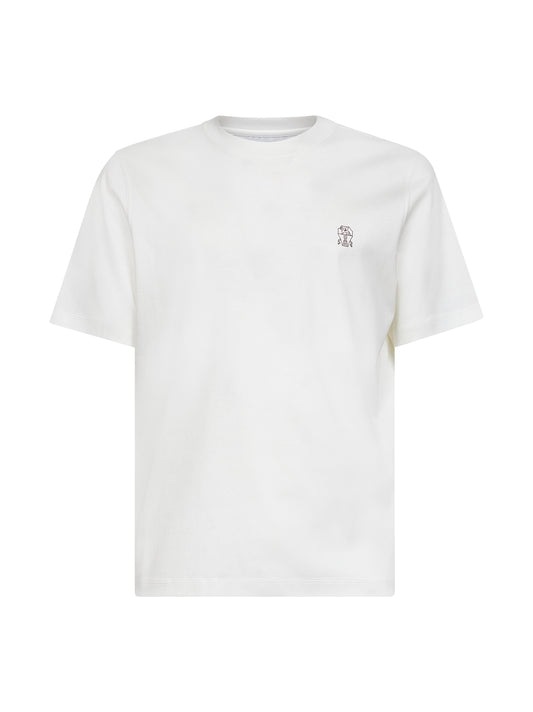 T-shirt bianca con stemma Solomeo