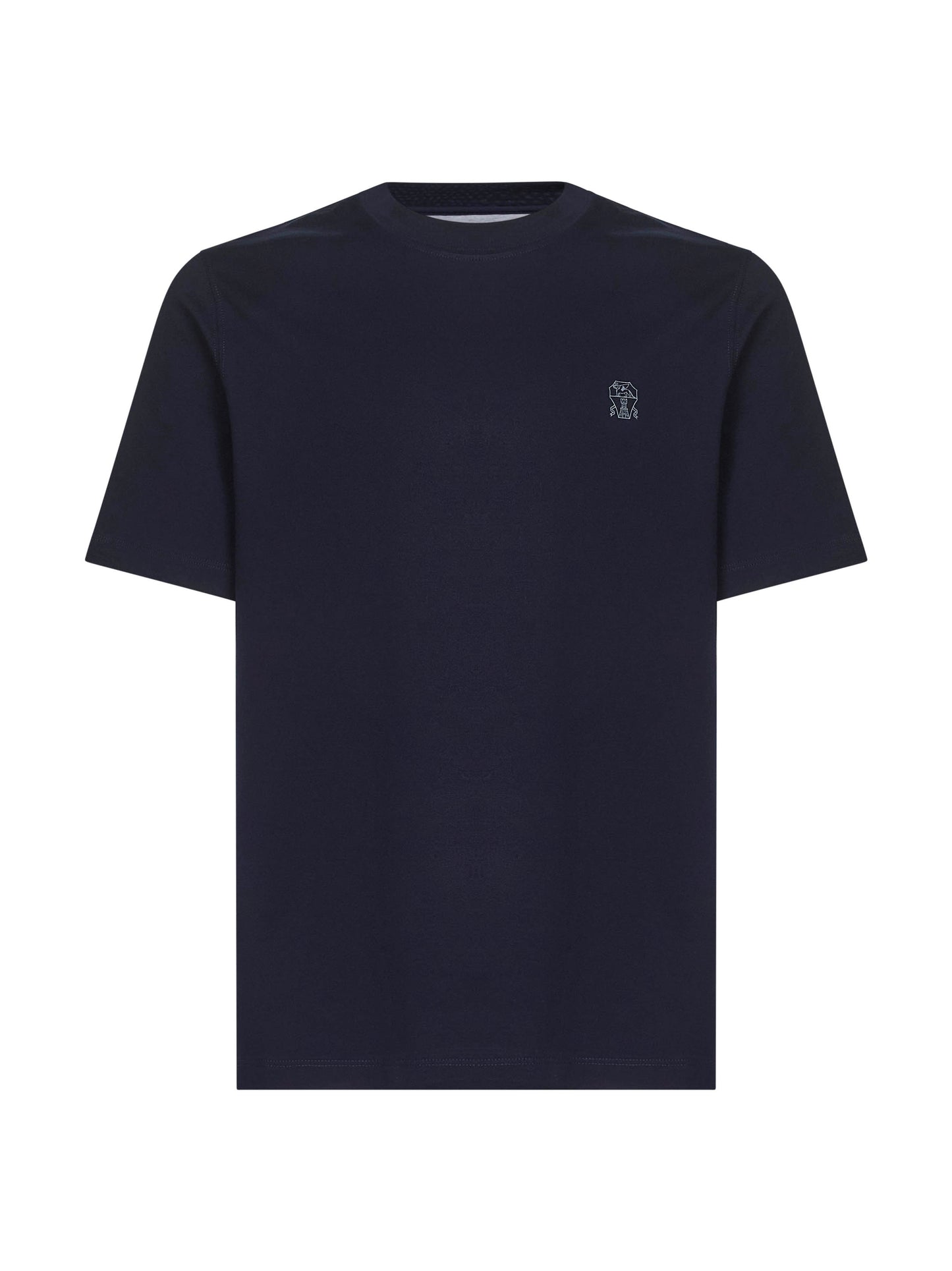 T-shirt blu con stemma Solomeo