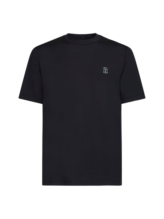 T-shirt blu con stemma di Solomeo