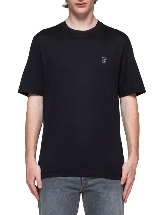 T-shirt blu con stemma di Solomeo