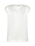 White stretch silk satin monili top