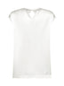 White stretch silk satin monili top