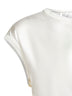 White stretch silk satin monili top