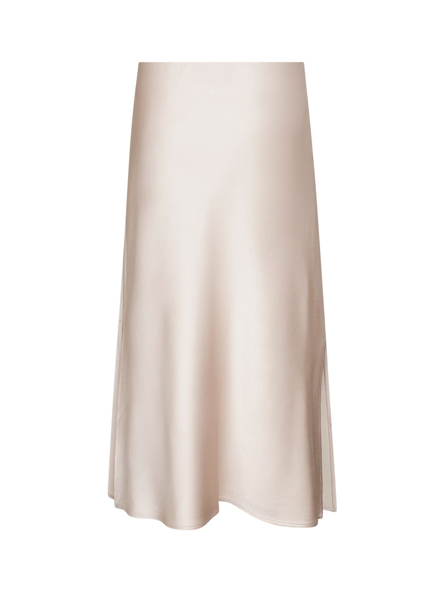 Nude cady satin Pencil Fluid skirt