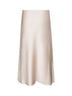 Nude cady satin Pencil Fluid skirt