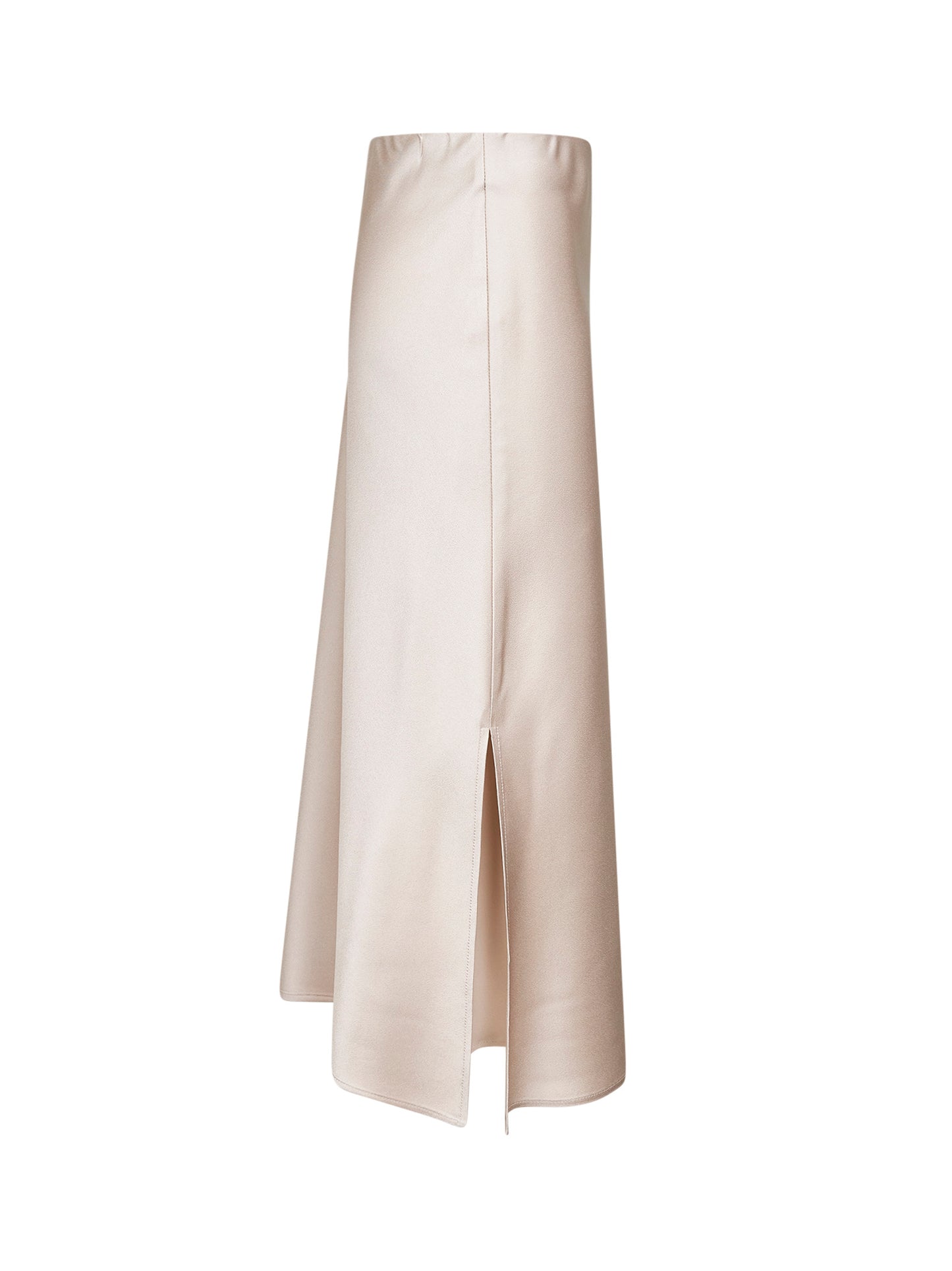 Nude cady satin Pencil Fluid skirt
