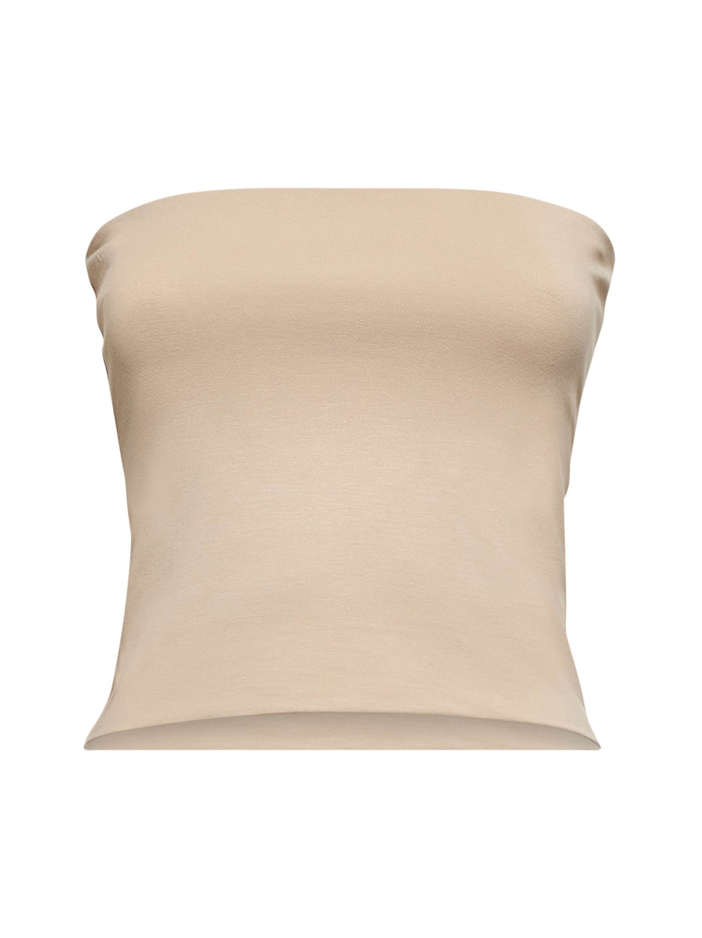 Beige jersey bandeau top