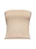 Beige jersey bandeau top