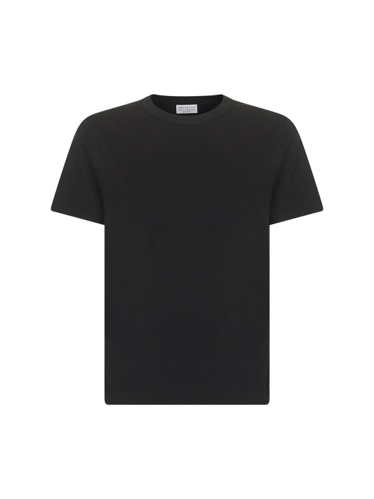 Black cotton jersey monili T-shirt