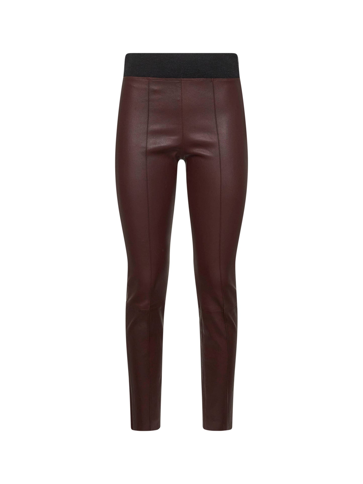 Burgundy stretch nappa leggings