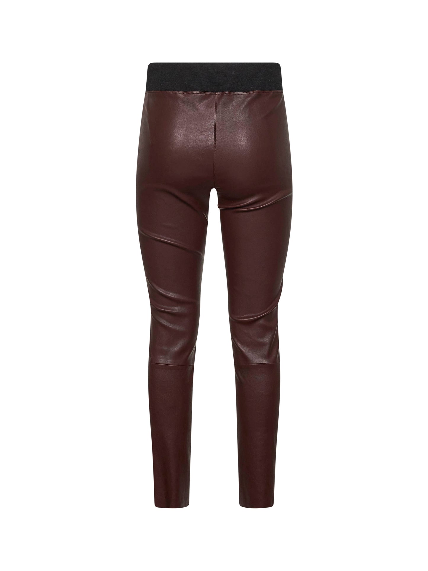 Burgundy stretch nappa leggings