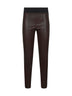 Brown stretch nappa leggings