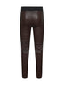 Brown stretch nappa leggings