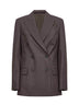 Brown Tropical Luxury wool blazer with monili