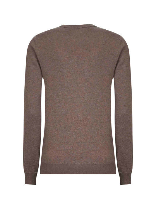 Dove grey cashmere sweater with monili