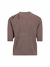 Brown cashmere Shiny Flower Embroidery sweater