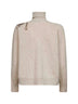 Maglia dolcevita in cashmere beige con ricamo