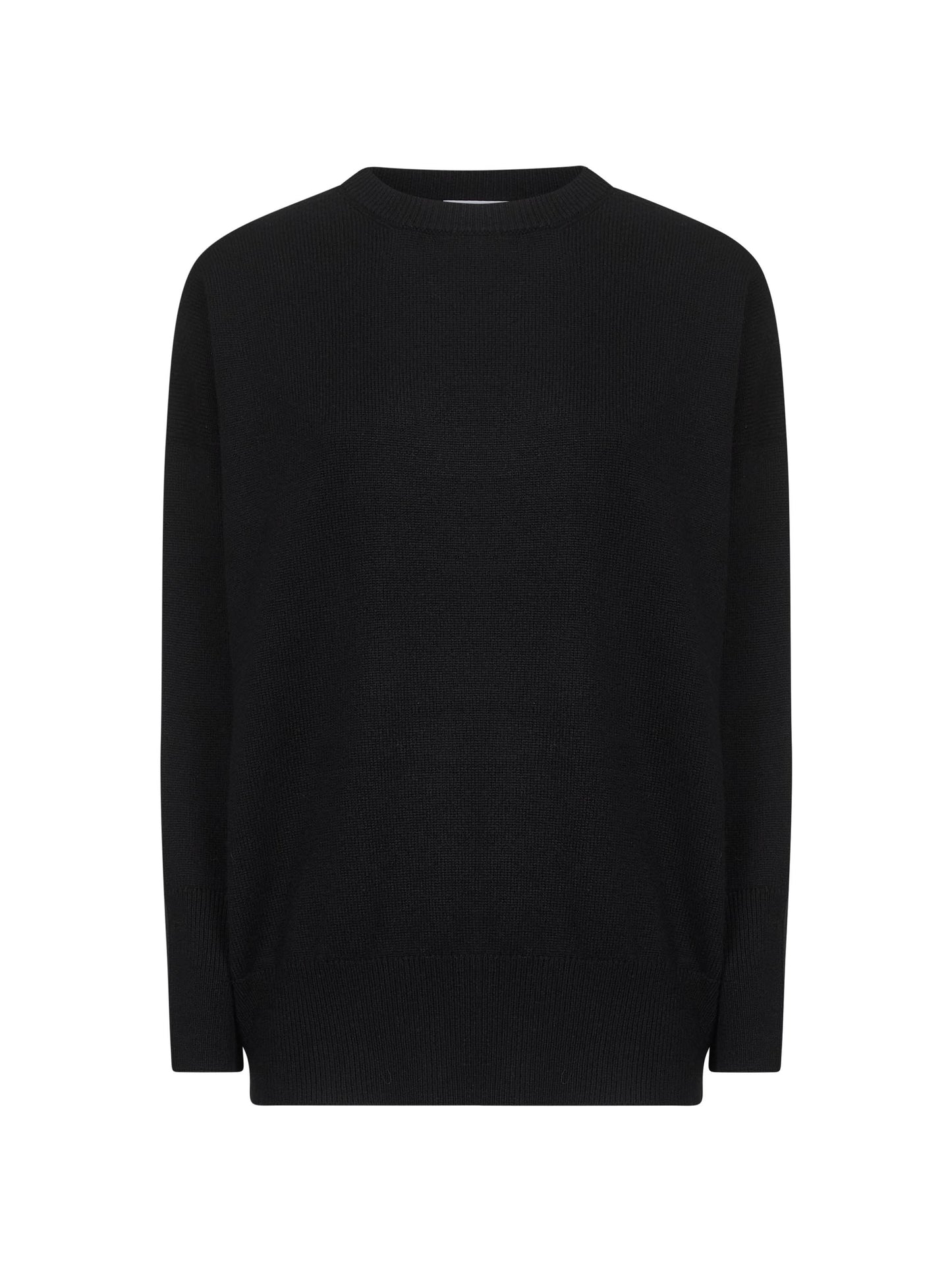 Maglia in cashmere nero con monile