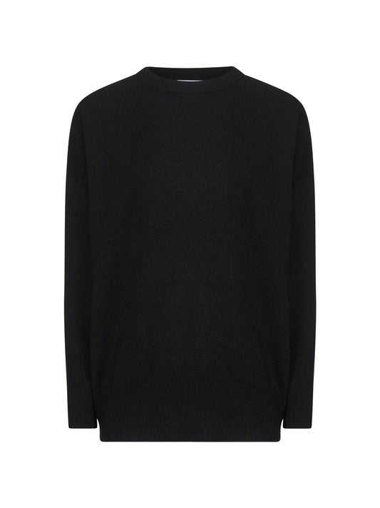 Black cashmere sweater with monili