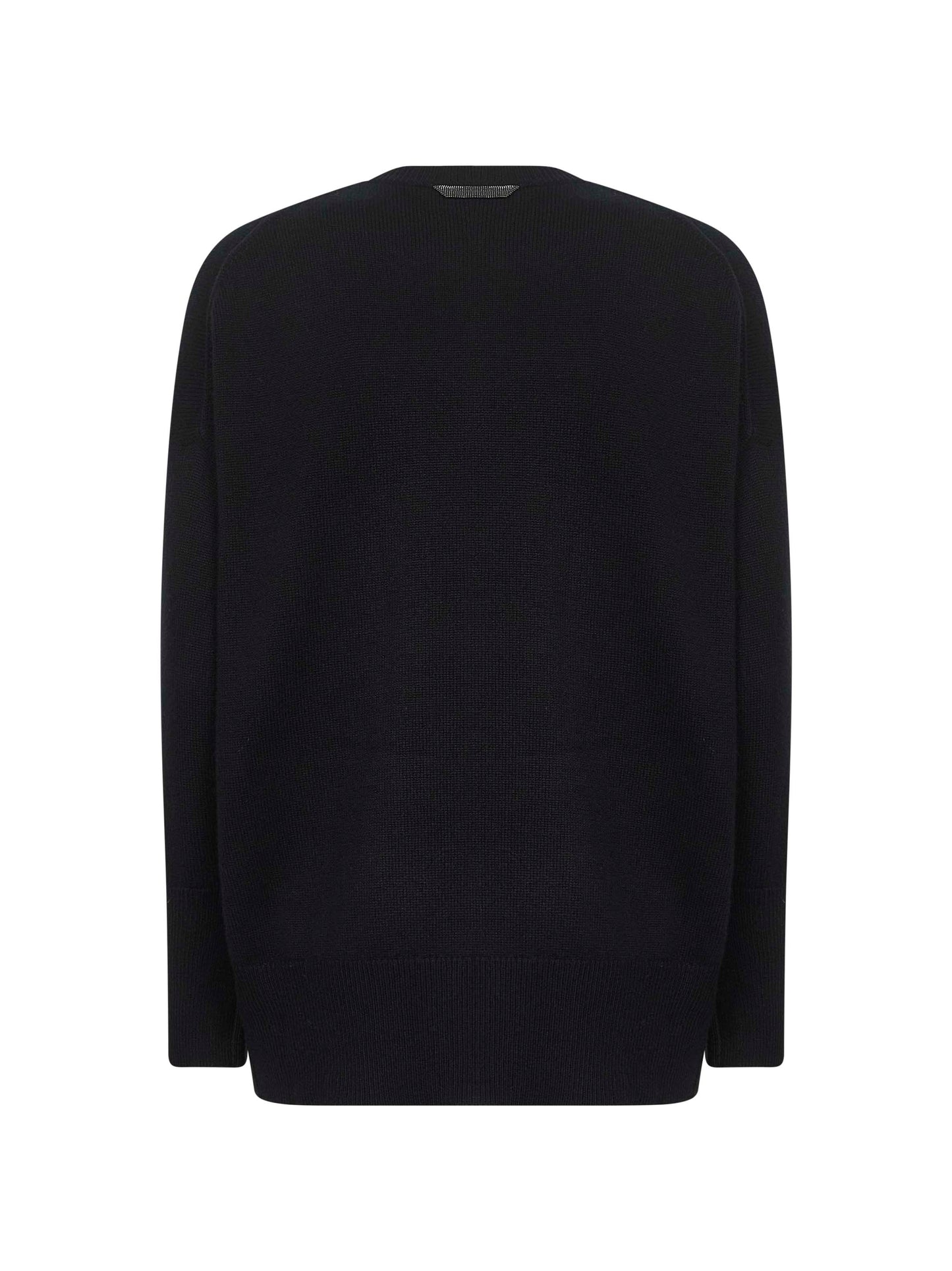 Maglia in cashmere nero con monile