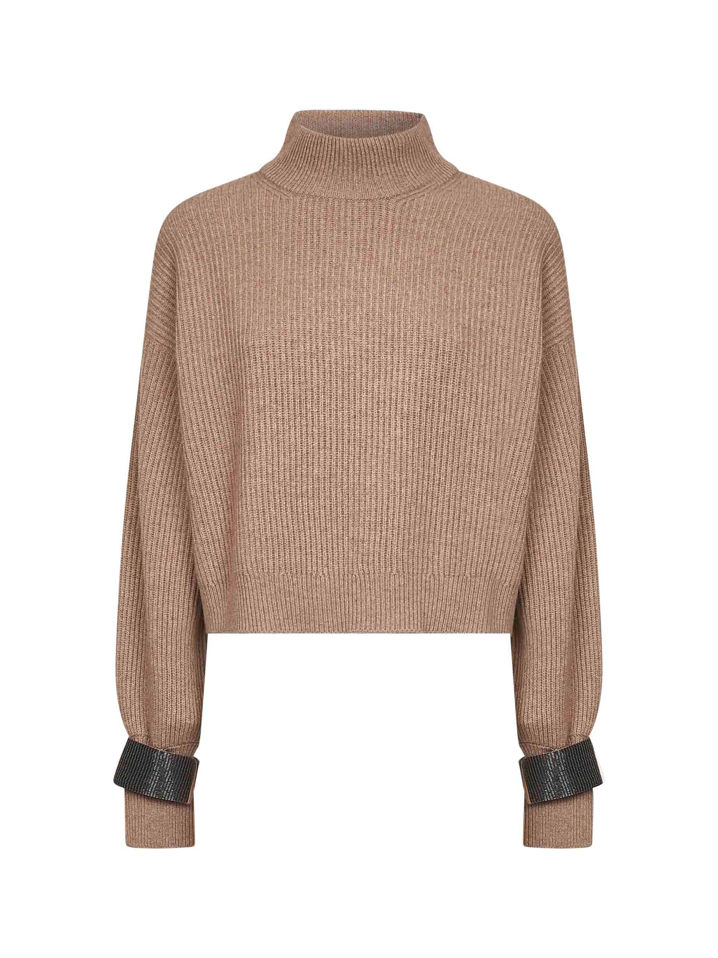 Brown cashmere cropped sweater