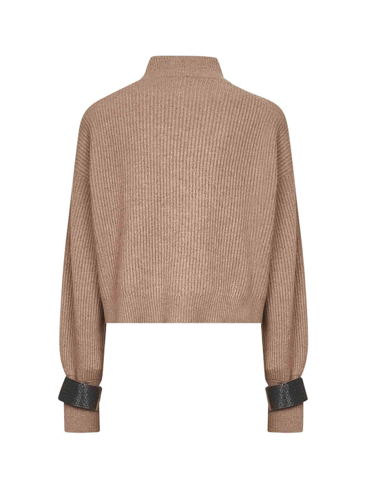 Brown cashmere cropped sweater