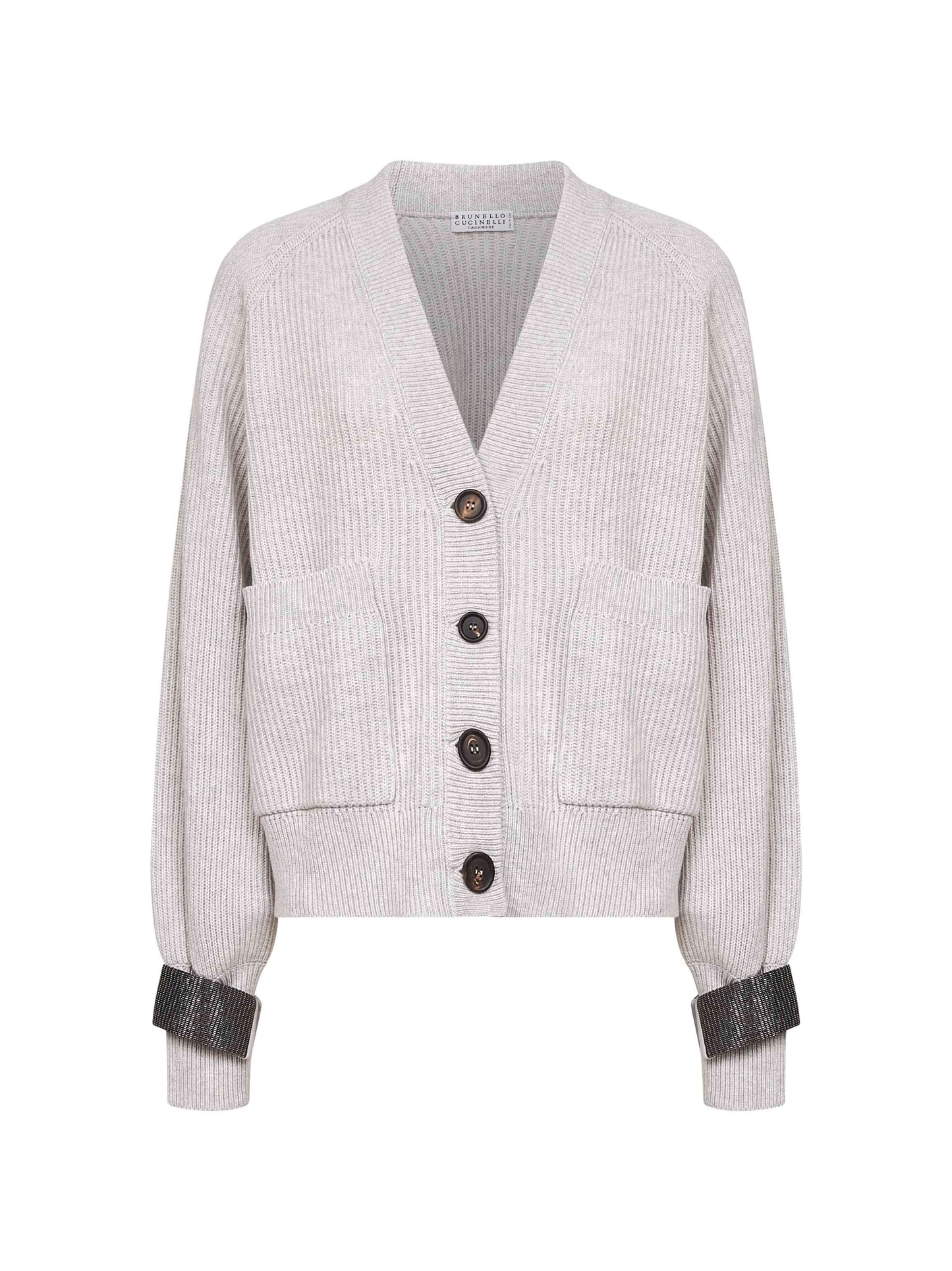 Grey cashmere knit cardigan