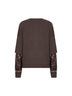Brown cashmere embroidered sweater<BR/>
