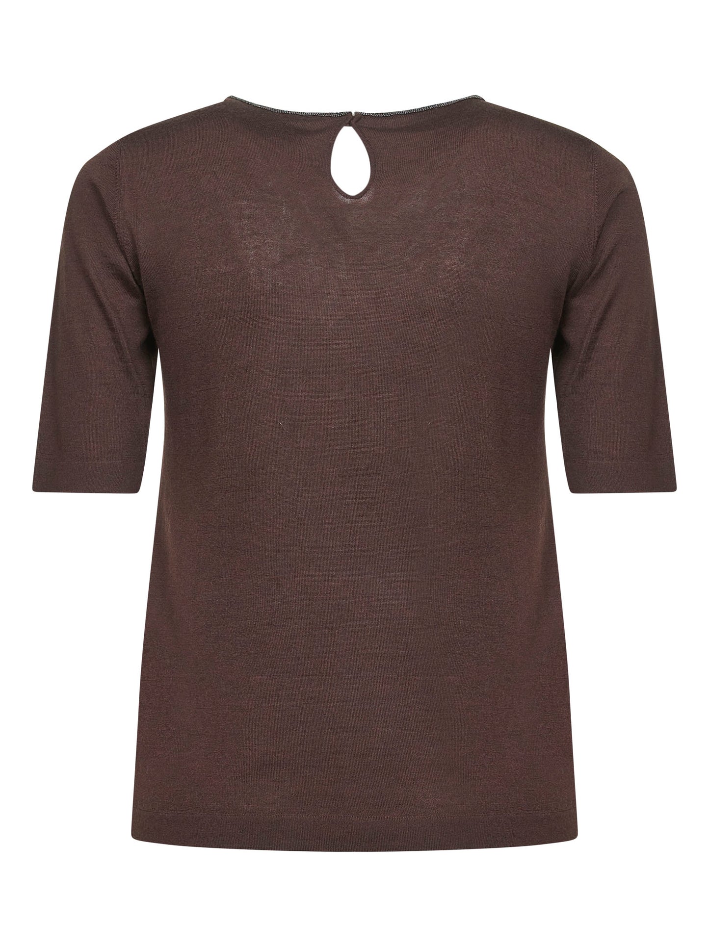Brown cashmere and silk monili sweater