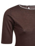 Brown cashmere and silk monili sweater