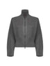 Grey Sparkling knit zip-up cardigan
