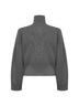Grey Sparkling knit zip-up cardigan