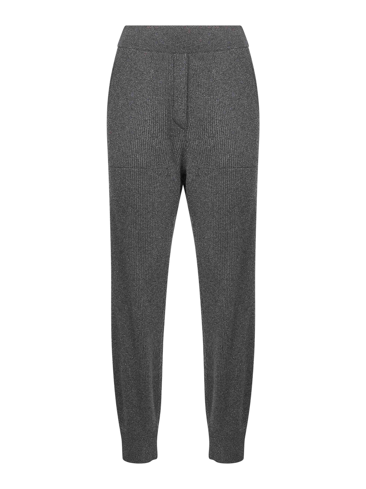 Grey Sparkling vanisé knit trousers