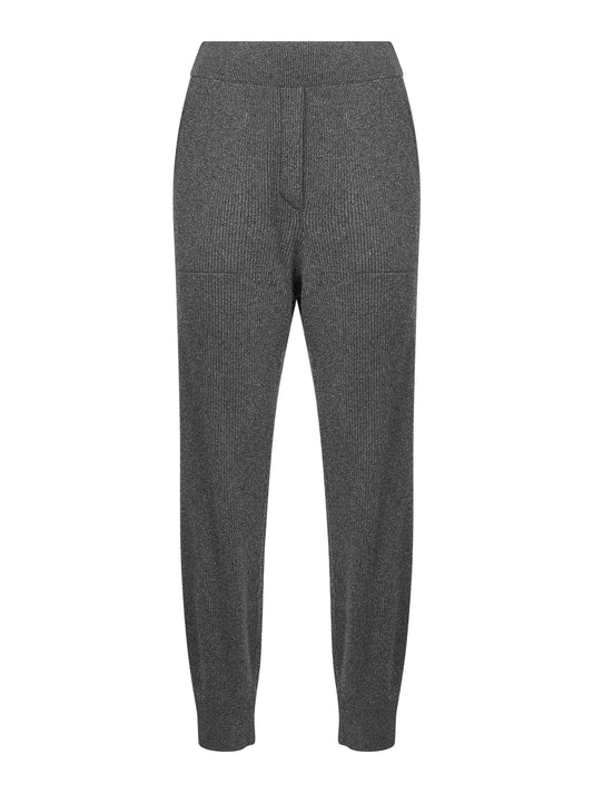 Grey Sparkling vanisé knit trousers