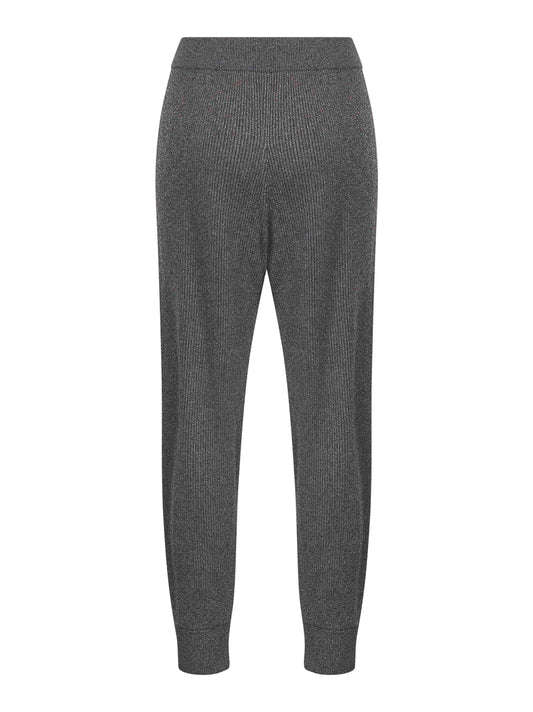 Grey Sparkling vanisé knit trousers
