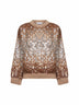 Beige Dazzling Dégradé Embroidery sweater