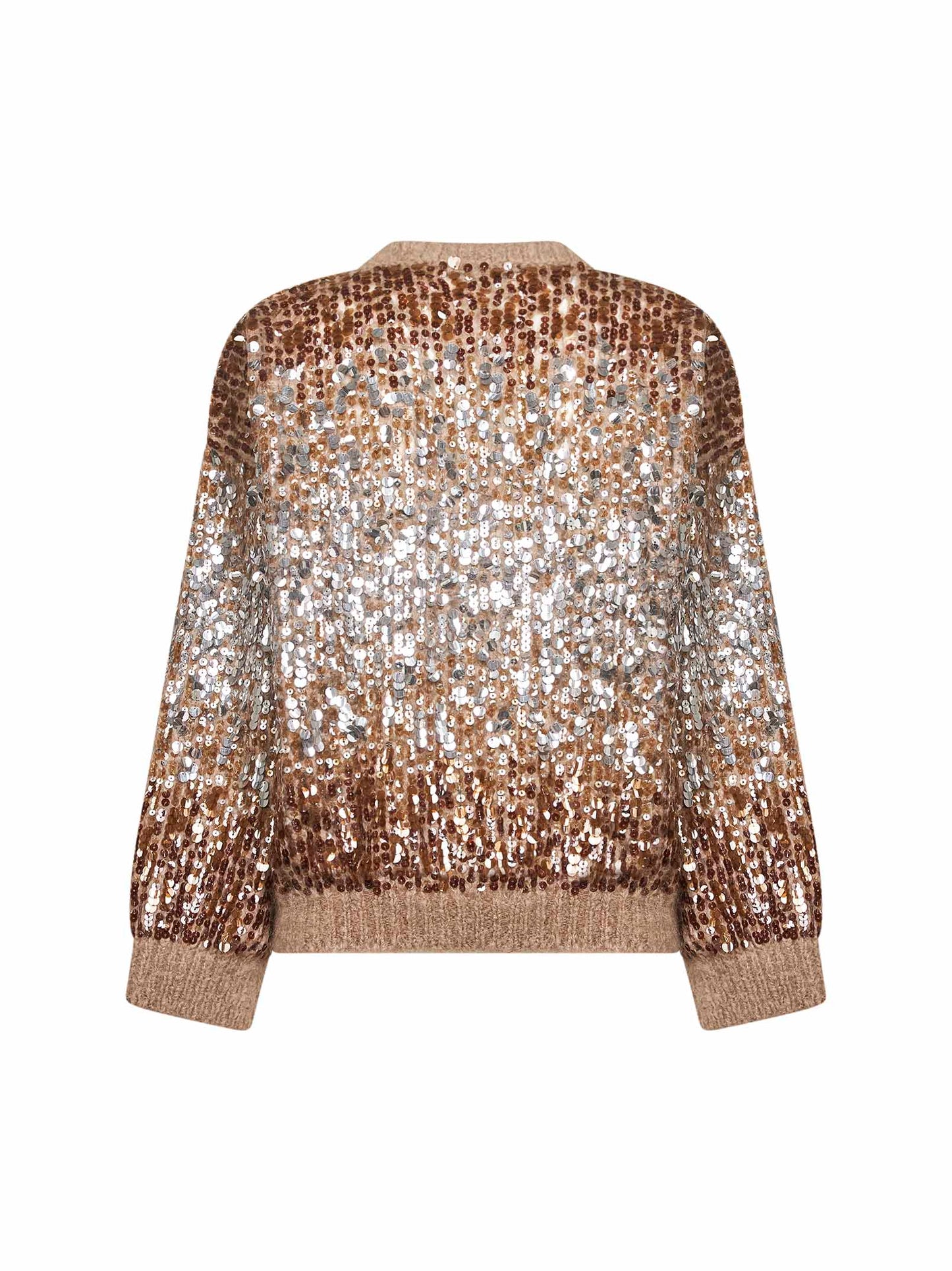 Beige Dazzling Dégradé Embroidery sweater