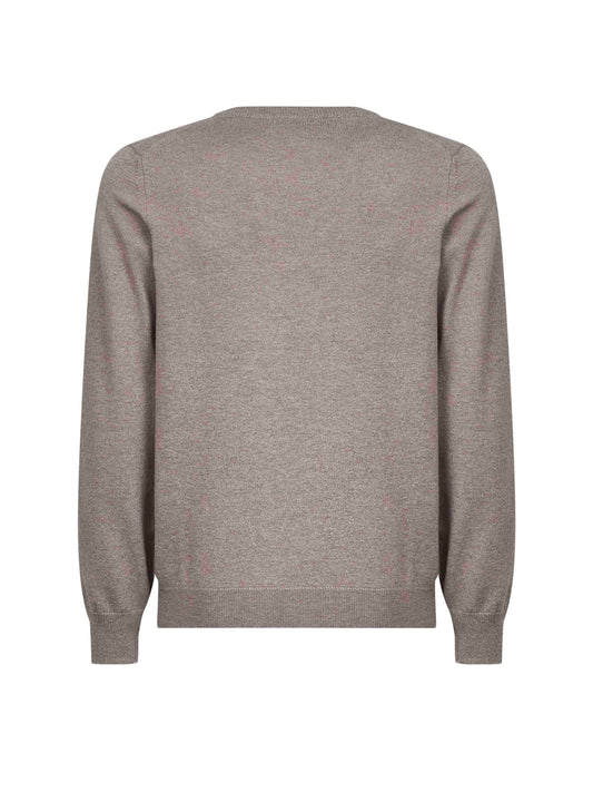 Maglia girocollo in cashmere fango