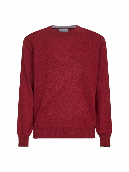 Maglia girocollo in cashmere rosso