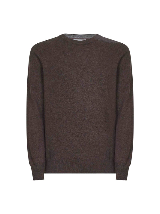 Maglia girocollo in cashmere marrone