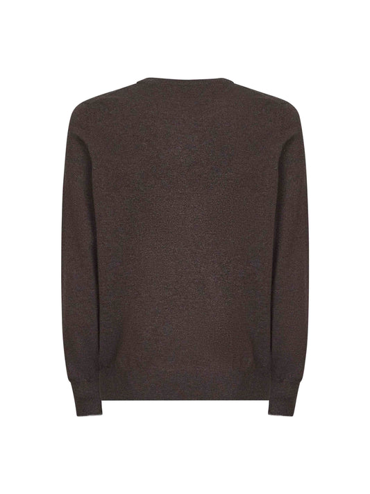 Maglia girocollo in cashmere marrone