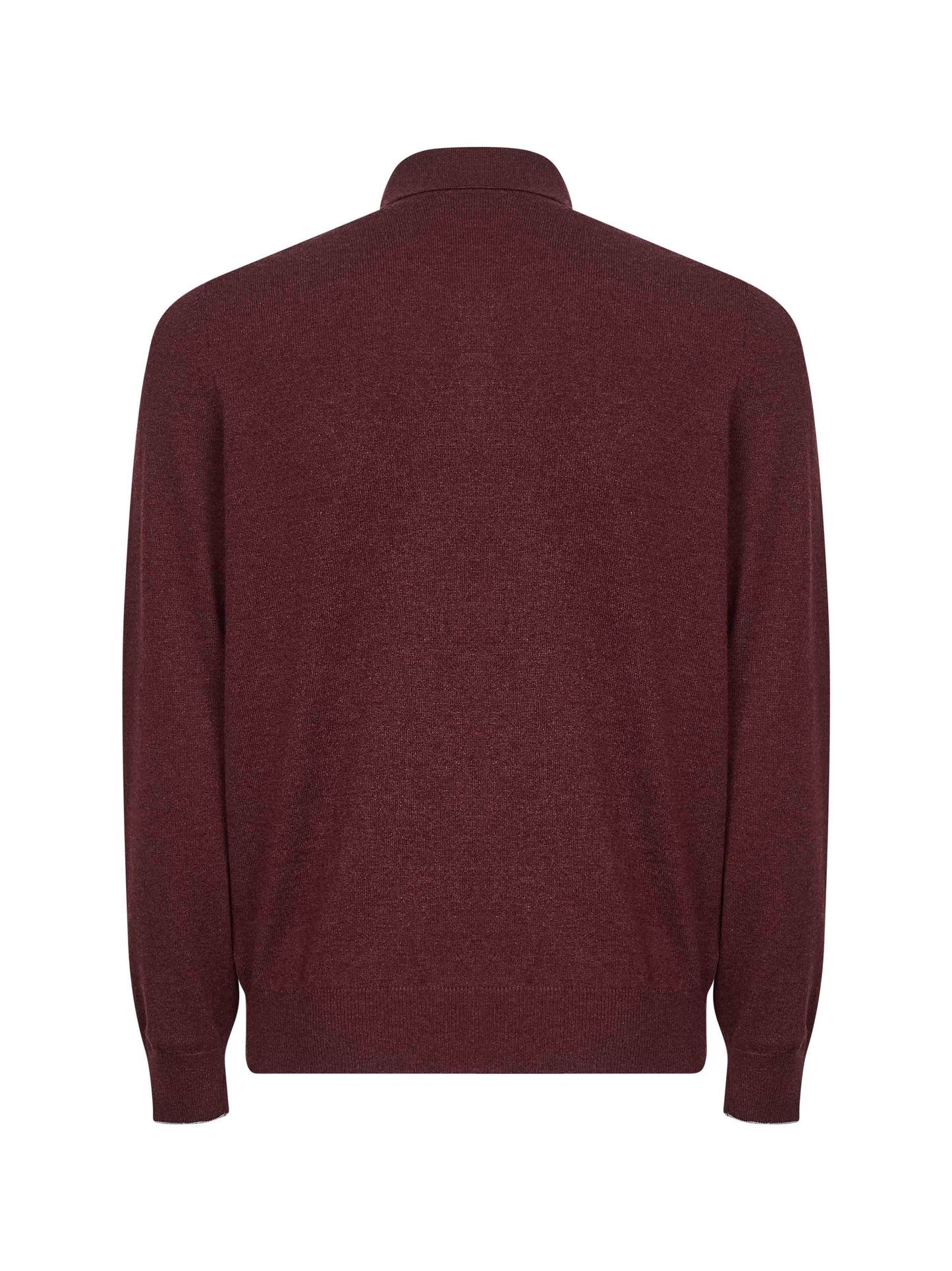 Burgundy cashmere knit polo shirt