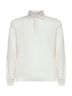 Ivory cashmere knit polo shirt