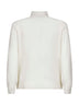 Ivory cashmere knit polo shirt