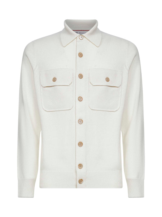 Ivory cashmere knit cardigan