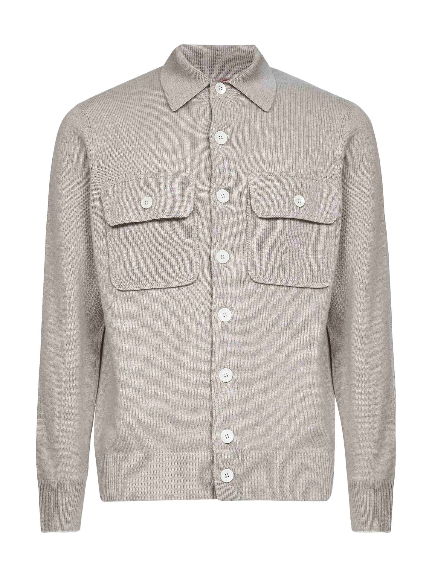 Taupe cashmere knit cardigan