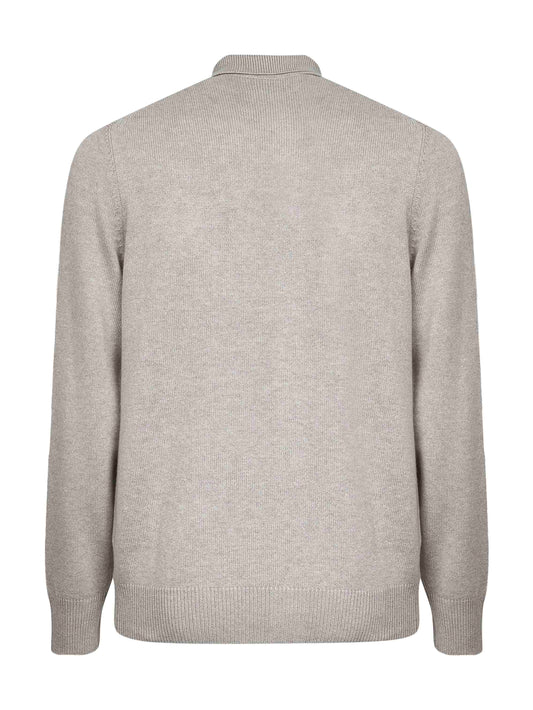 Taupe cashmere knit cardigan