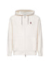 Ivory cashmere knit zip-up hoodie