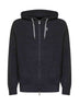 Grey cashmere knit zip-up hoodie