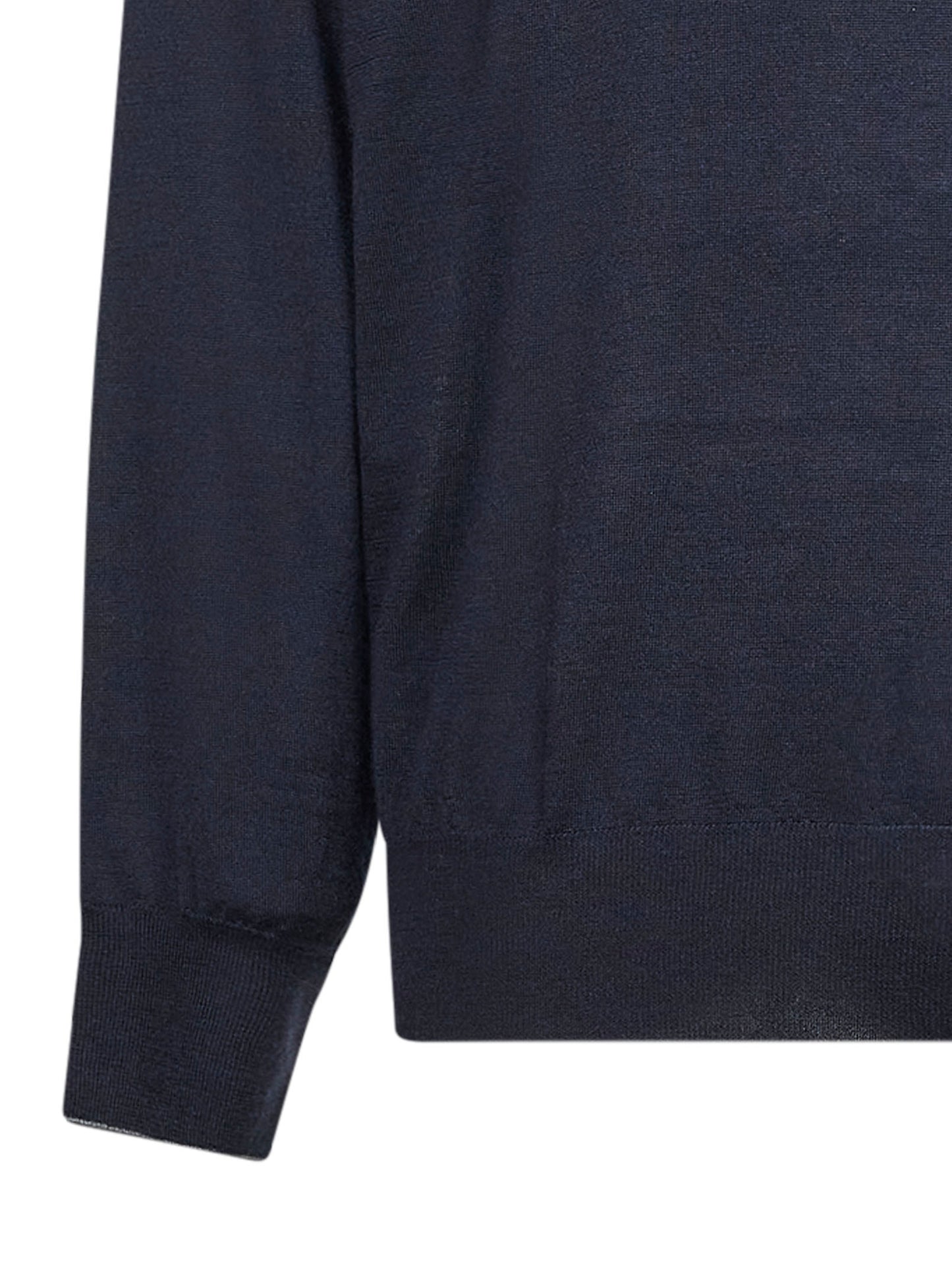 Blue cashmere and silk knit lightweight turtleneck sweater